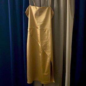 Solid Gold Midi Dress